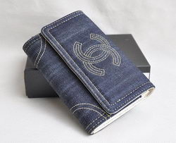 High Quality Chanel Denim Fabric Wallet 31992 Blue